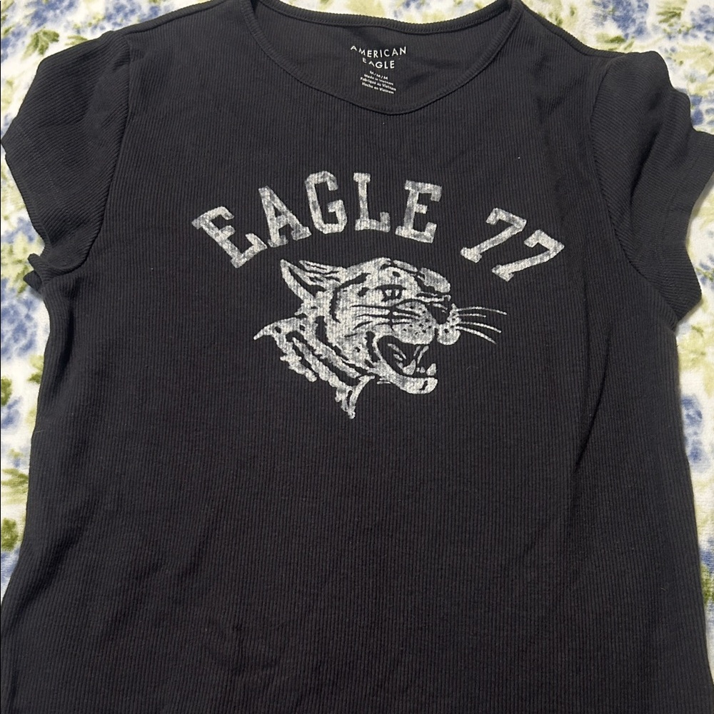 American Eagle Outfitters Kids Charcoal Graphic Tee
